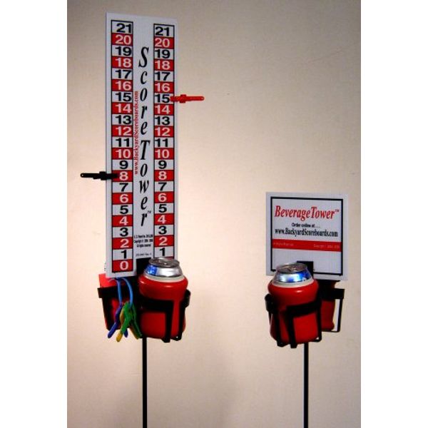 ScoreTower Combo Set for Cornhole - Scoreboard & Drinkholders for Cornhole