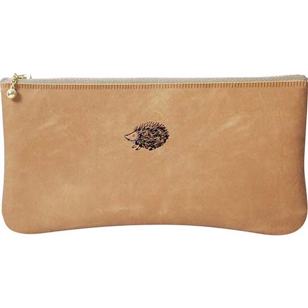 Elcomune PPC-032 Matka Pen Case, One Point Flat Pen Case, Hedgehog, Camel