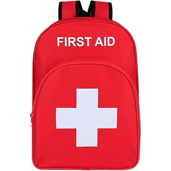 PAXLAMB First Aid Bags Empty First Aid Backpack Empty Medical Storage Bag for First Aid Kits Pack Emergency Hiking Backpacking Camping Cycling Riding Climbing Travel Car Nurse (Red)