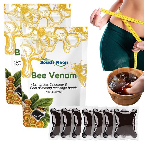 Pipihome Bee Venom Lymphatic Drainage & Slimming Foot Soak, Bee Venom Foot Soak Beads, Detoxingherbs Cleansing Foot Soak Beads, Healthy Fast Shape & Cleanse Body Relief Relax (2Pack)