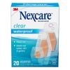 Nexcare Waterproof Clear Bandages, Germproof, Assorted Sizes, 20 Count (Pack of 4)
