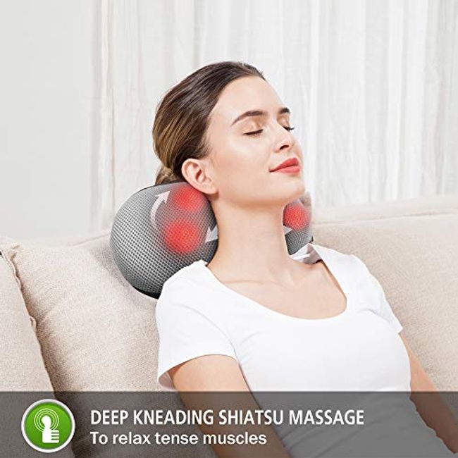 Snailax Shiatsu Neck and Shoulder Massager with Heat Back Massager