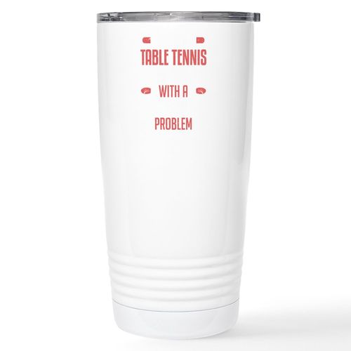 CafePress Table Tennis Player Smashing Problem Ping Pon Mugs 20 oz. Insulated Stainless Steel Coffee Tumbler