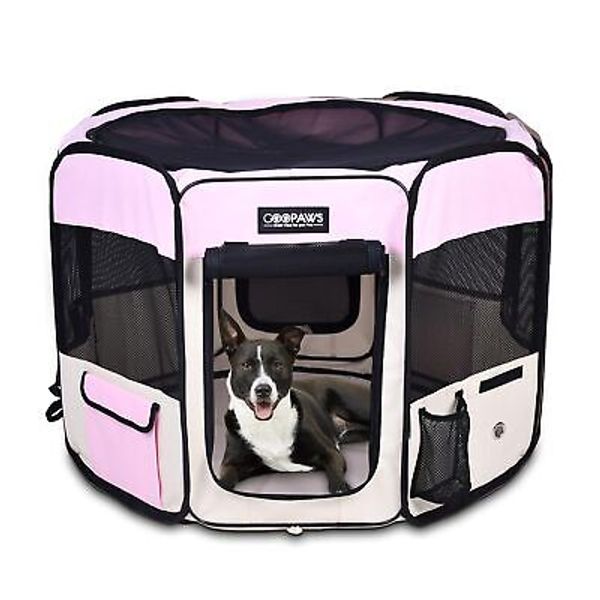 45" Pet Dog Playpens, Portable Soft Dog Exercise Pen Kennel with Carry Bag fo...