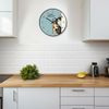 Procosify 8 inch Plastic Wall Clock Battery Operated, Decorative Round Wall Clock, Quiet Wall Clock, Cat Pattern