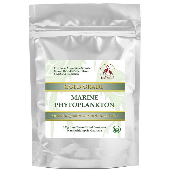 Lonjevitee Phytoplankton - Gold Grade, Pure Freeze Dried Powder - 100g Pouch