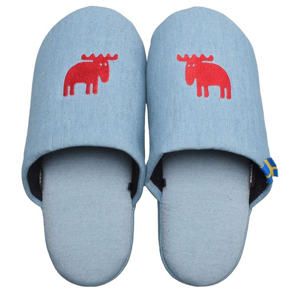 moz sweden moz slippers stretch denim M red