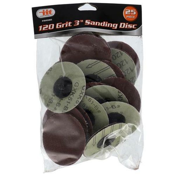 25pc 3" 120 Grit Sanding Discs Surface Prep Finishing Work Abrasive Pads 82080