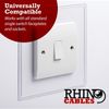 rhinocables Finger Plate Surround for Single Light Switch faceplate or Electrical Plug Socket White Plastic (8)