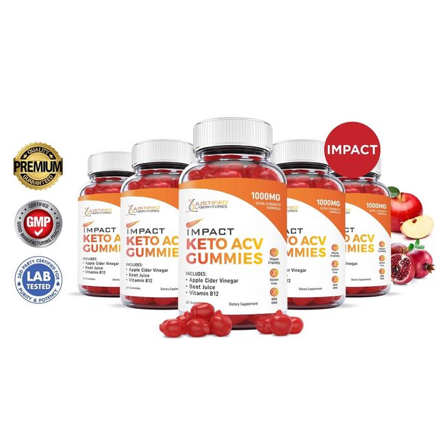 Impact Keto ACV Gummies 1000MG Apple Cider Vinegar 300 Gummys