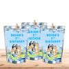 Blue Dog Juice Pouches - Printed Adhesive Labels or Assembled Drinks - 12Pack (Customizable, Blue)