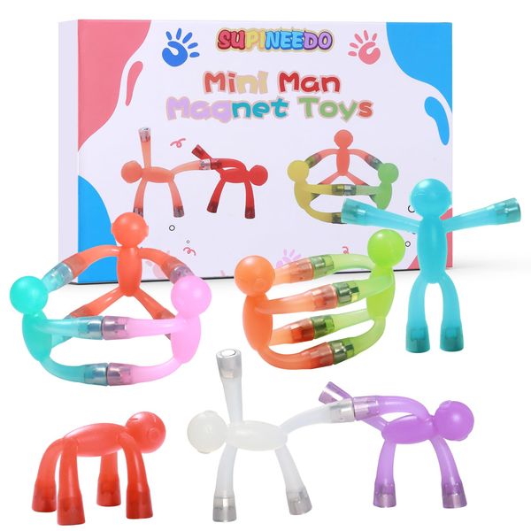 SUPINEEDO 10Pcs Magnet Men, Magnetic People,Fun Fridge Magnets,Magnetic Fidget Toys for Kids,Plane,Classroom,Restaurant,Cute Magnetic Sensory Toys