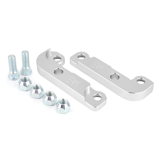 for e46 angle kit 2Pcs Drift Adapter,Aluminium Power Tuning Drift Lock Adapter Kit Increasing Turn Angle 25% with Mounting Hardware for E46 M3(Silver)