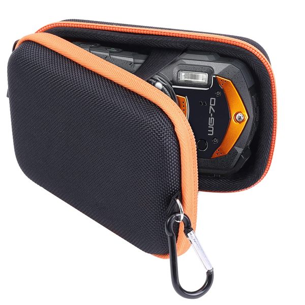 Khanka Monster RICOH WG-70/WG-60/WG-50/WG-40 Digital Camera Protective Storage Case, Orange zipper