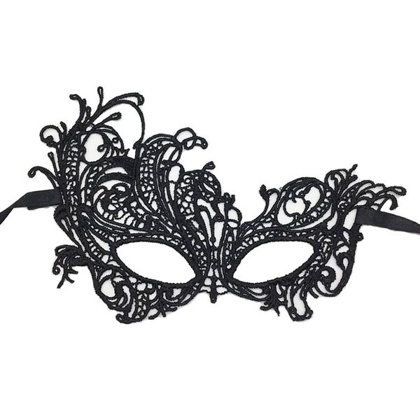 thematys Venetian Mask Black Women Men - Perfect for Carnival & Masquerade Ball - Adult Costume - Unisex One Size