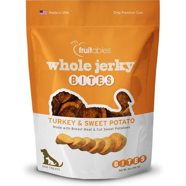 Small Dog Treats – Whole Jerky Bites – Healthy Treats – Turkey & Sweet Potato Fl