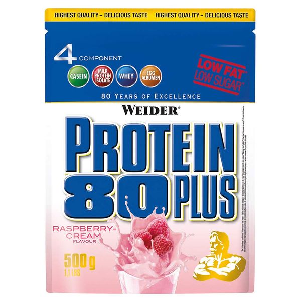 Weider Protein 80 plus 2 x 500g Beutel 2er Pack Rasberry Cream