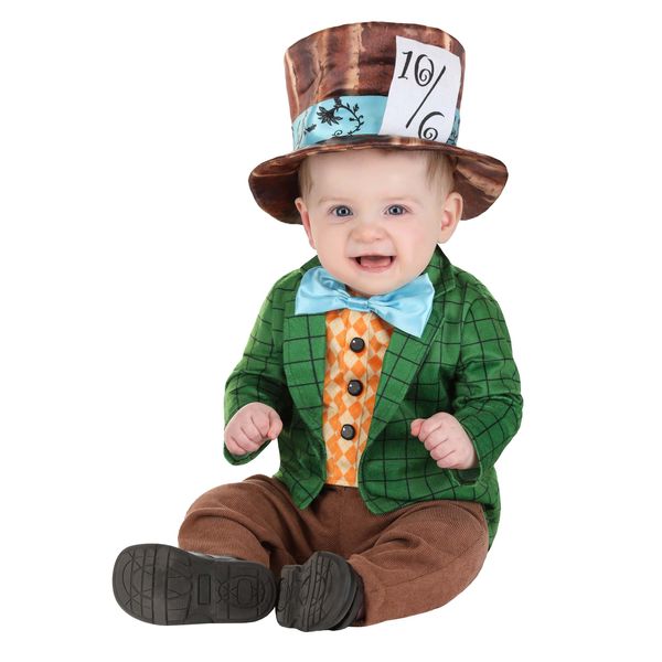 Deluxe Infant Boy's Mad Hatter Costume for Halloween Adventures in Wonderland - Alice in Wonderland Outfit 6/9 Months Multicolor