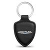 Chrysler Logo Soft Real Black Leather Shield-Style Key Chain