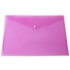 12 File folders A4 Pink Document Wallets -Folder Plastic Small Button Stud Sleeves Thickness 200 Micron (Pink)