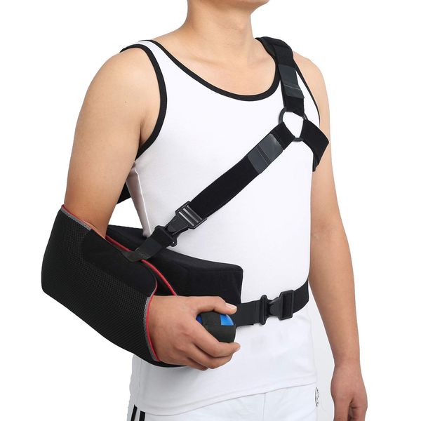 Universal Shoulder Abduction Sling with 30° Abduction Pillow 3-point Strap Exercise Ball Adjustable- Immobilizer for Injury Support Rotator Cuff, Sublexion, Surgery, Dislocated, Broken Arm - Brace