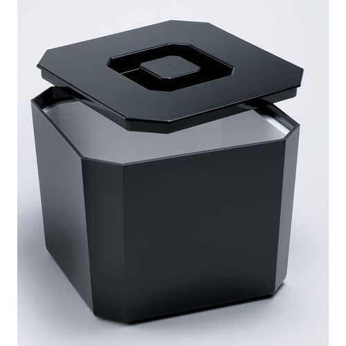 Ice Bucket with Lid, BPA Free, 4.5 Litre Octagonal & Double Walled Insulation, Made in England, Perfect for Home Bars, Pubs, Restaurants, BBQs and Picnics (Black)
