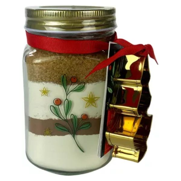 Chocolate Biscuit Mix Jar with cookie cutter