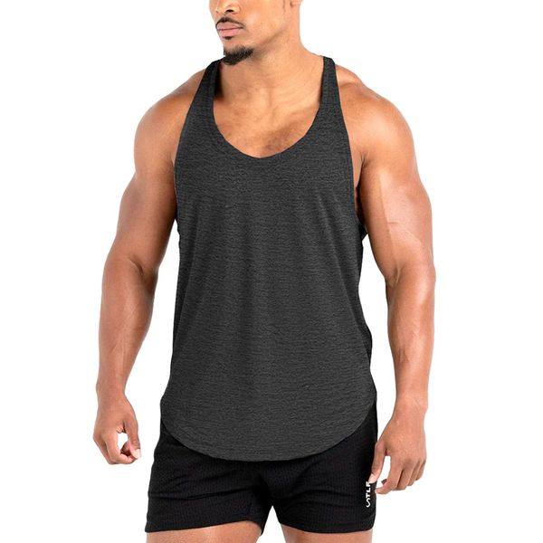 Lehmanlin Men's 3 Pack Gym Tank Tops Workout Y-Back Fitness Muscle T Shirt Quick Dry(Black, XL)