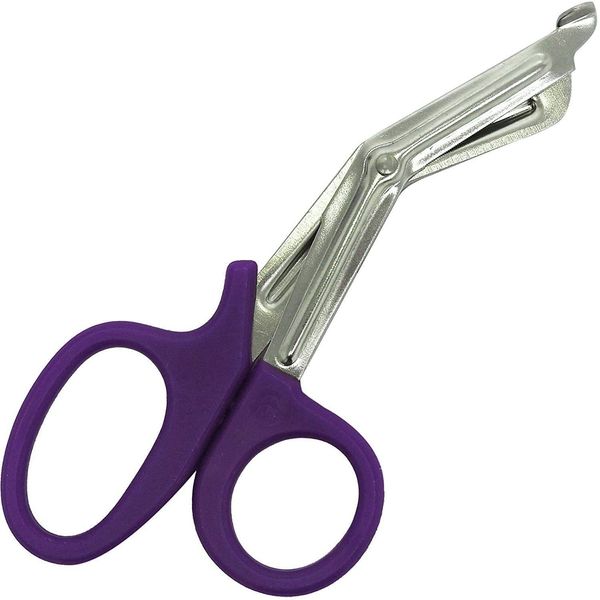 ABE First Aid Tuff Cut Utility Scissors 7.5'' Stainless Steel Medical Bandage Scissors EMT Shears for Emergency Supplies (Purple)