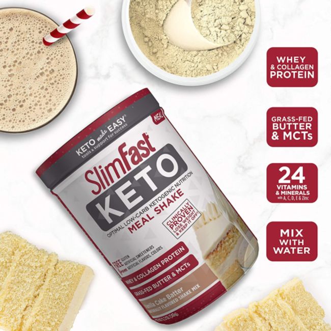  SlimFast Keto Meal Replacement Shake, Creamy Milk