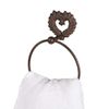 Brown Towel Ring Wall Mounted Iron Heart Hook Bathroom Rail