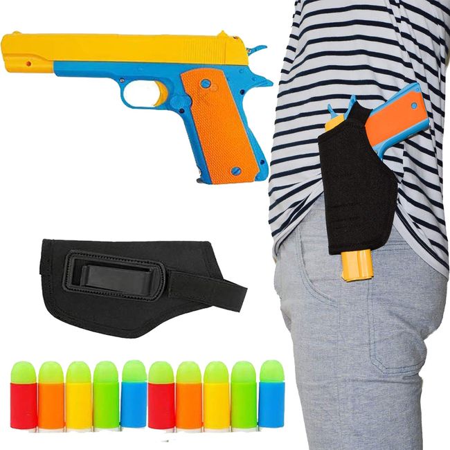 Pinovk Classic m1911 Toy Gun and Tactical Gun Holder,Kids Colorful Toy Gun with Soft Bullets,Teach Shooter and Gun Safety,Real Dimensions,Fun Outdoor Game