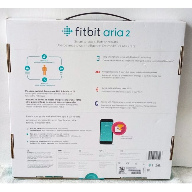 Fitbit Aria 2 Wi-Fi Smart Scale, Black : Health & Household