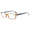 Eyekepper Readers Classical Rectangular Spring-Hinges Quality Reading Glasses Amber Frame-Black Arm +2.25