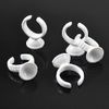 Eyelash Glue Holder, NATUCE 200 PCS Disposable Plastic Glue Rings Nail Art Polish Holders Tattoo Individual False Eyelash Extension Adhesive Pigment Holders Beauty Tool,Small Size
