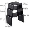 Chuangdi 2 Sets Acrylic Display Risers, Jewelry Display Riser Shelf Showcase Fixtures (Black, Medium Set)
