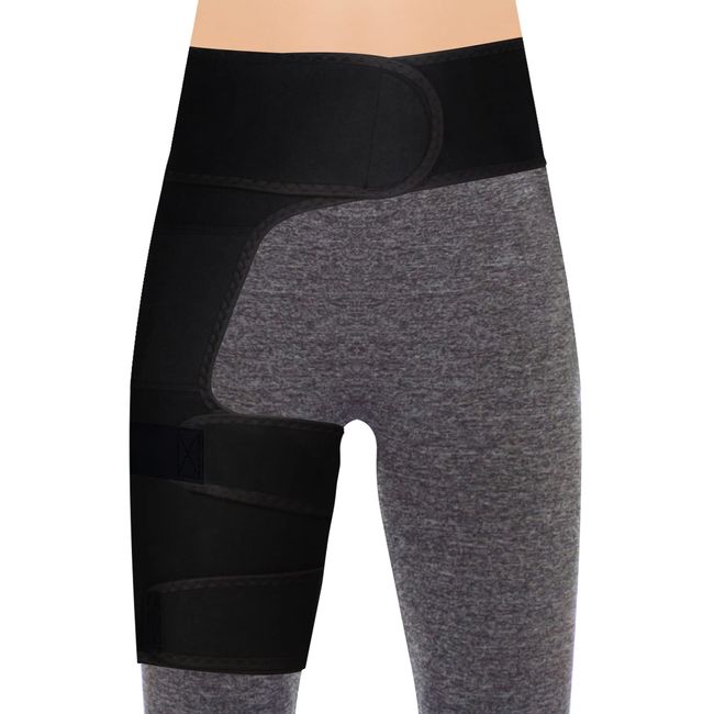 supregear Oberschenkelbandage, Verstellbare Hüftgelenkstütze für Ischias-Schmerzlinderung, Piriformis-Syndrom, Leiste, Hüfte, Oberschenkelkompression, Hamstring-Hüftbandage für Frauen Männer