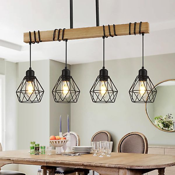 Dining Room Light Fixture Hanging for Modern Farmhouse 4-Lights Kitchen Island L