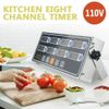FIKNEE 8 Channel Kitchen Timer Calculagraph LED Digital Commercial Countdown Kitchen Timer with Loud Ring Alarm Cooking Timer for Restaurant, Clock Reminder on Multiple Events