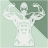 Medium 210mm 'Bodybuilder Posing' Clear Static Window Cling Sticker/Decal (White) (WC00108691)