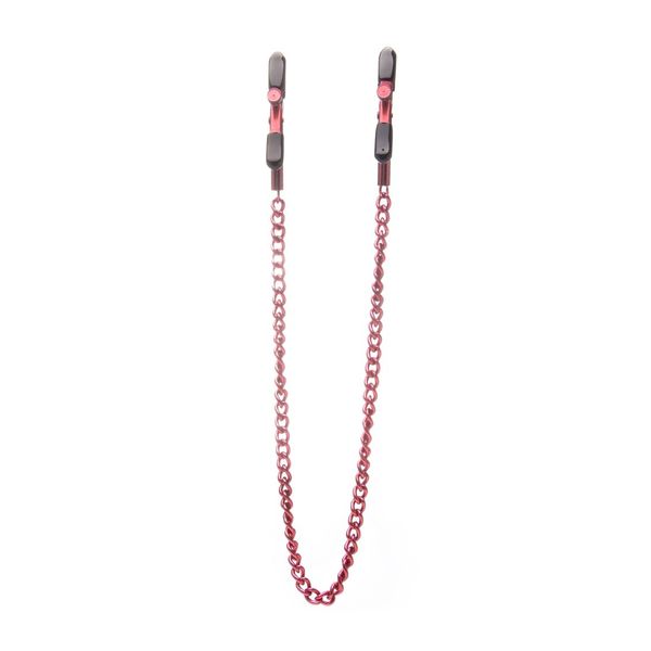 Ouch Adjustable NipClamps W/Chain Red OU077RED
