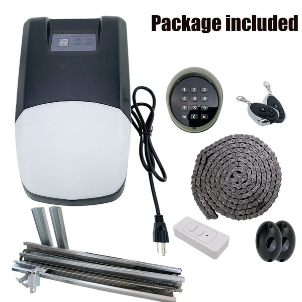 3/4HP 750LB Garage Door Opener Chain Drive Motor Design Ultra-Quiet w/Keypad etc