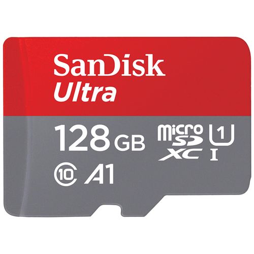 SanDisk Ultra Android microSDXC UHS-I Memory Card 128 GB + Adapter (for Smartphones and Tablets, A1, Class 10, U1, Full HD Videos, up to 140 MB/s Read Speed) Single Pack
