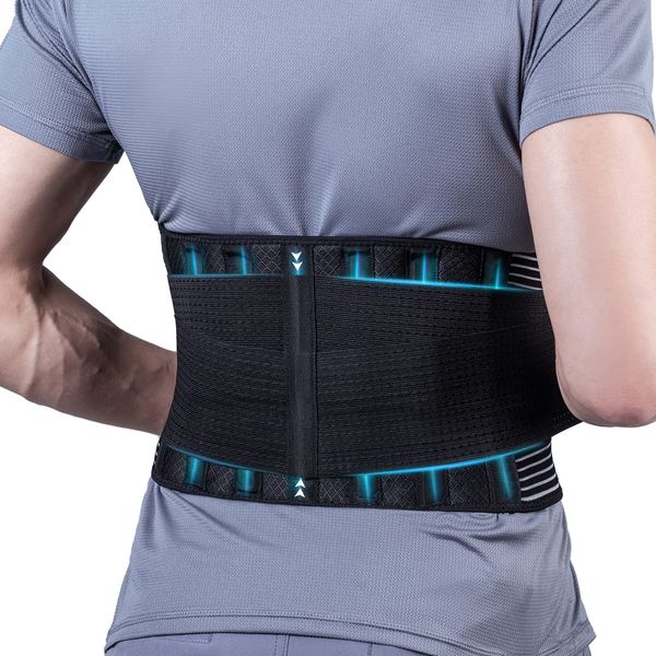 Glofit Back Brace for Lower Back Pain Relief, Lumbar Support Belt for Men & Women, Ergonomic Design and Soft Breathable Back Support Belt for Herniated Disc,Sciatica