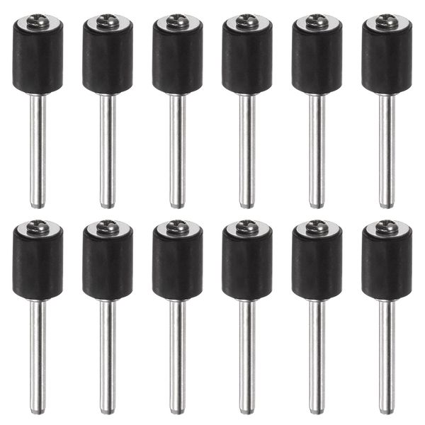 sourcing map 12pcs 3/8 Inch Sanding Drum Rubber Mandrels 1/8 inch Shank Sanding Sleeve Holder for Drum Sander Rotary Grinder