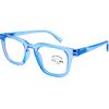 DOOViC Blue Light Filter Reading Glasses Small Square JS018, 05 Sky Blue