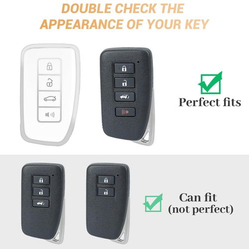 COGEEK Key Fob Cover with Bling Lanyard, Key Fob Case Car Key Protector Compatible with Lexus RX IS ES GS LS NX RS GX LX RC LC Soft TPU Smart Key Holder 2 3 4 Buttons