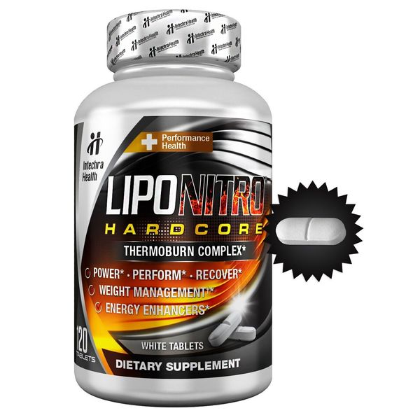 LIPONITRO Powerful Diet Support Pills + Energy Boost - 120 White Tablets