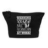Flox Creative Makeup Bag Crazy Nail Technician at Work Black