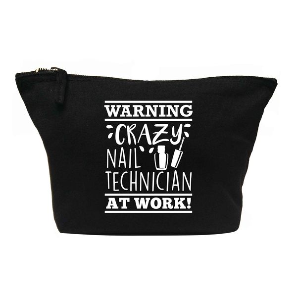 Flox Creative Makeup Bag Crazy Nail Technician at Work Black